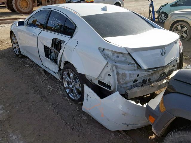 19UUA9F73DA001619 - 2013 ACURA TL ADVANCE WHITE photo 3