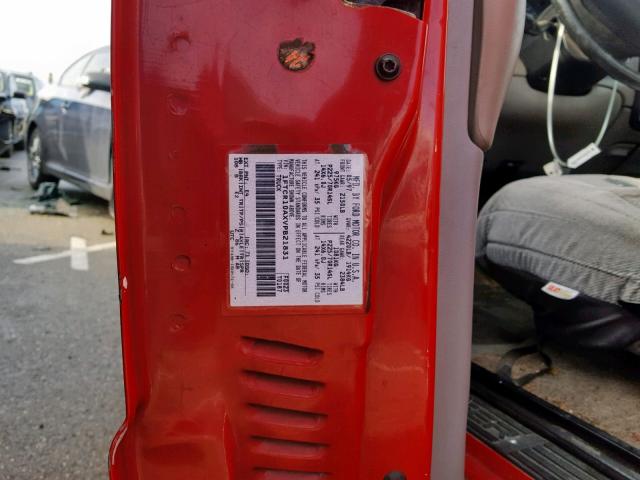 1FTCR10AXVPB21831 - 1997 FORD RANGER RED photo 10