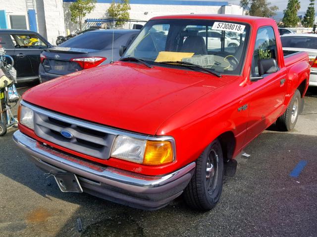 1FTCR10AXVPB21831 - 1997 FORD RANGER RED photo 2