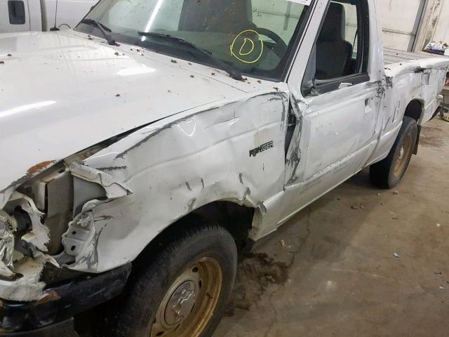 1FTYR10UX4PB05496 - 2004 FORD RANGER WHITE photo 9