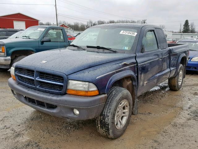 1D7HG12XX3S118506 - 2003 DODGE DAKOTA SXT BLUE photo 2