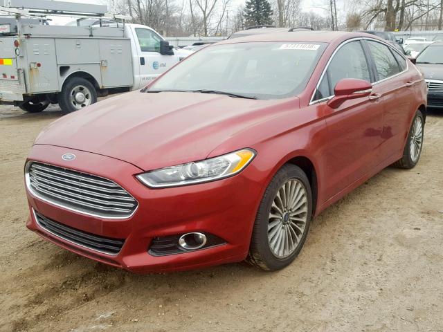 3FA6P0K97ER360591 - 2014 FORD FUSION TIT RED photo 2