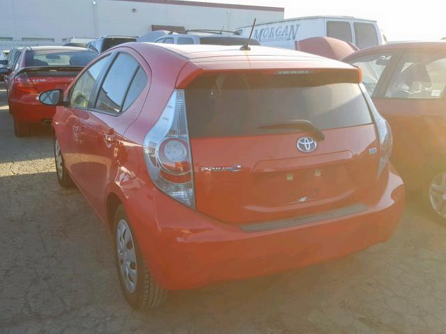 JTDKDTB31C1502035 - 2012 TOYOTA PRIUS C RED photo 3