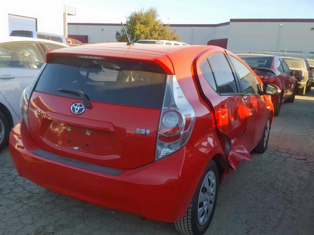 JTDKDTB31C1502035 - 2012 TOYOTA PRIUS C RED photo 4