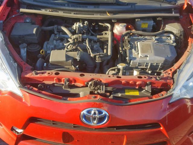 JTDKDTB31C1502035 - 2012 TOYOTA PRIUS C RED photo 7