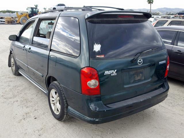 JM3LW28A330355423 - 2003 MAZDA MPV WAGON GREEN photo 3