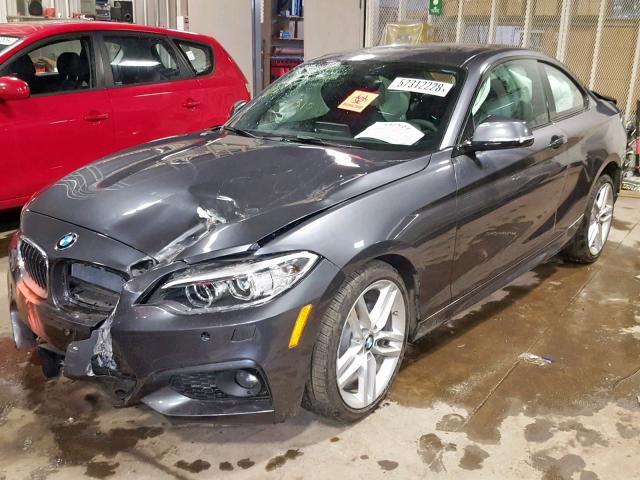 WBA2H9C37HV642335 - 2017 BMW 230XI GRAY photo 2