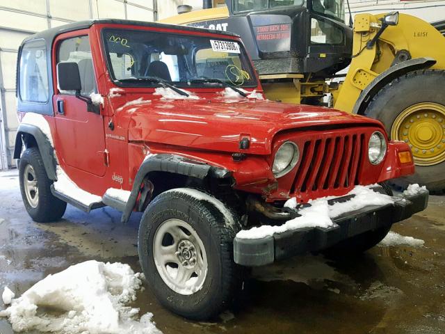 1J4FA29P1YP709200 - 2000 JEEP WRANGLER / RED photo 1