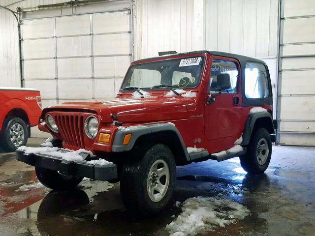 1J4FA29P1YP709200 - 2000 JEEP WRANGLER / RED photo 2