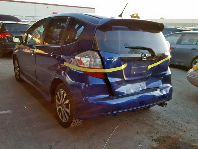 JHMGE8H58CC032985 - 2012 HONDA FIT SPORT BLUE photo 3