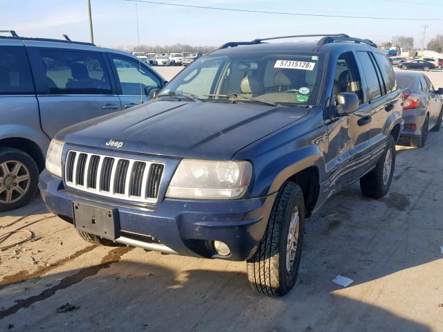 1J4GW48S34C399656 - 2004 JEEP GRAND CHER BLUE photo 2