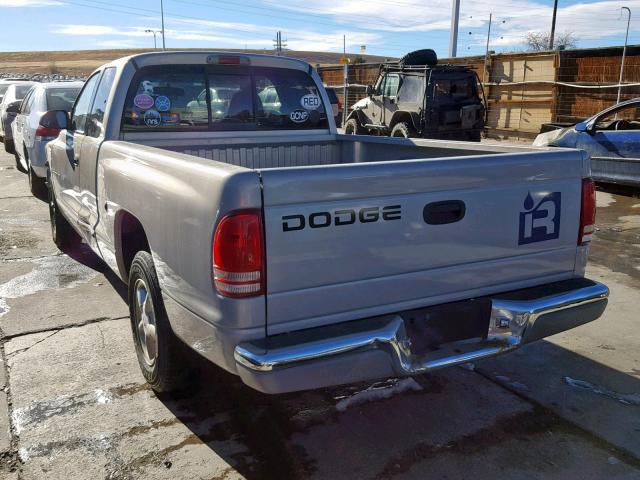 1B7GL22N5YS708173 - 2000 DODGE DAKOTA SILVER photo 3