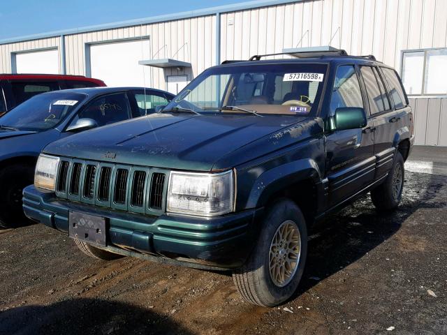 1J4GZ78Y4WC335545 - 1998 JEEP GRAND CHER GREEN photo 2