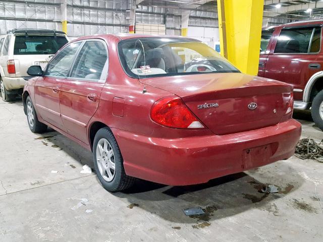 KNAFB121235286695 - 2003 KIA SPECTRA BA RED photo 3