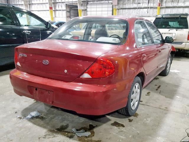 KNAFB121235286695 - 2003 KIA SPECTRA BA RED photo 4