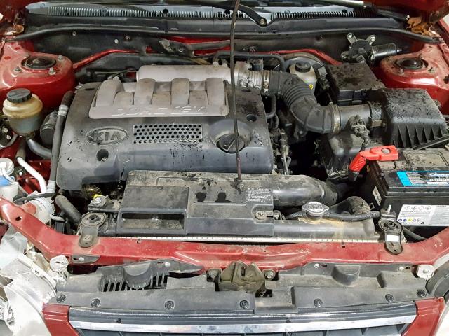 KNAFB121235286695 - 2003 KIA SPECTRA BA RED photo 7