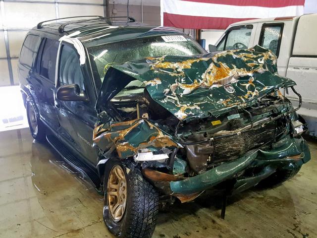 1B4HS28Z21F638371 - 2001 DODGE DURANGO GREEN photo 1