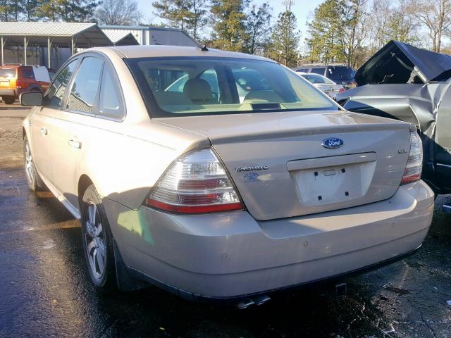 1FAHP24W58G137341 - 2008 FORD TAURUS SEL CREAM photo 3