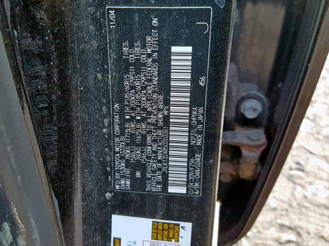 JTLKT324850203361 - 2005 TOYOTA SCION XB Қара фото 10