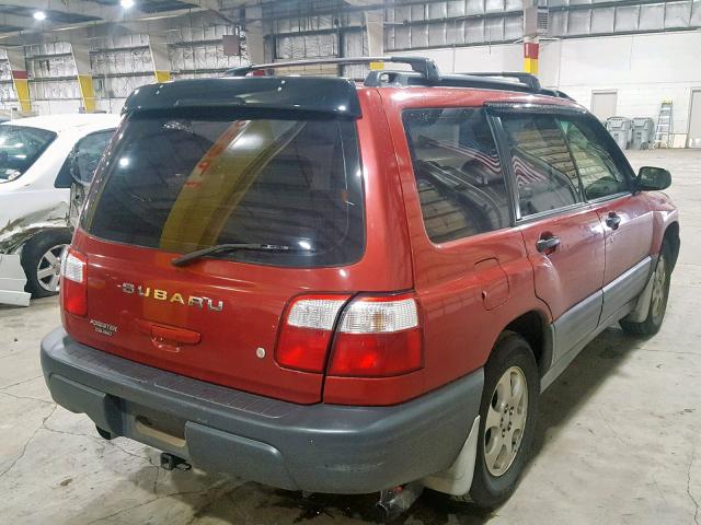 JF1SF63522G704797 - 2002 SUBARU FORESTER L RED photo 4