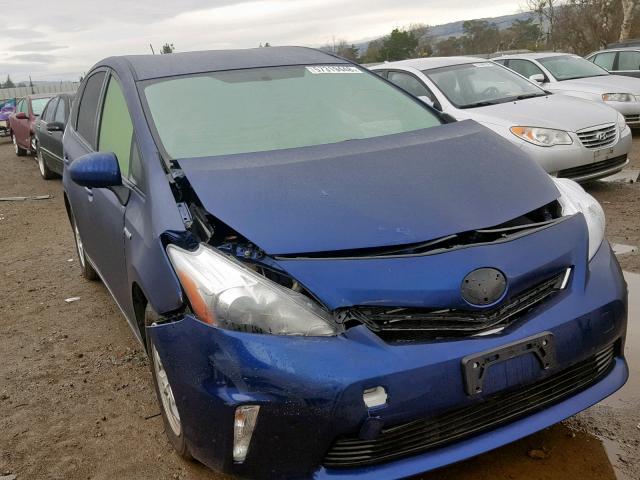 JTDZN3EU9EJ009366 - 2014 TOYOTA PRIUS V BLUE photo 1