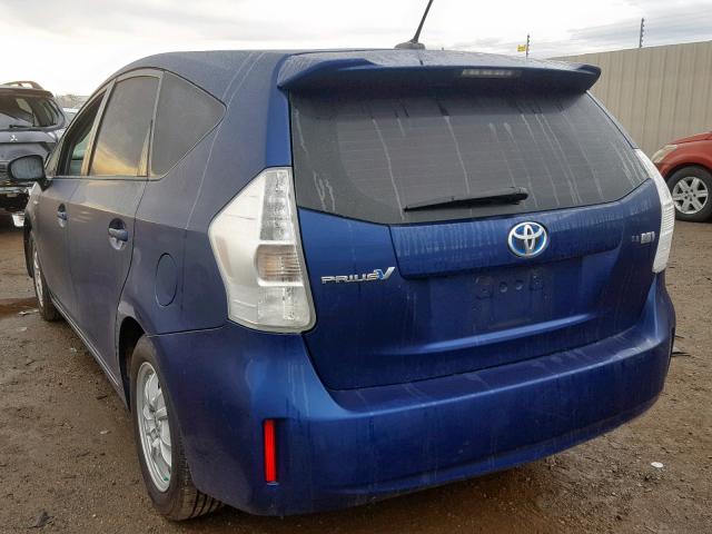 JTDZN3EU9EJ009366 - 2014 TOYOTA PRIUS V BLUE photo 3