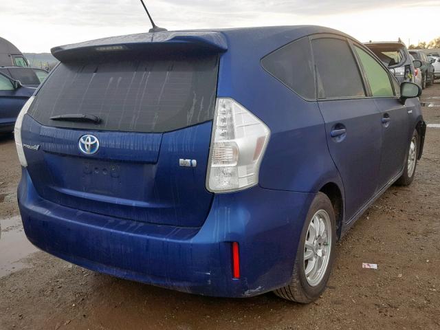 JTDZN3EU9EJ009366 - 2014 TOYOTA PRIUS V BLUE photo 4