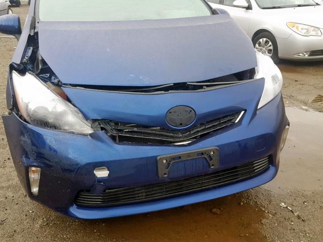 JTDZN3EU9EJ009366 - 2014 TOYOTA PRIUS V BLUE photo 9