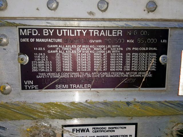 1UYVS2533GP561715 - 2016 UTILITY TRAILER Ağ foto 10