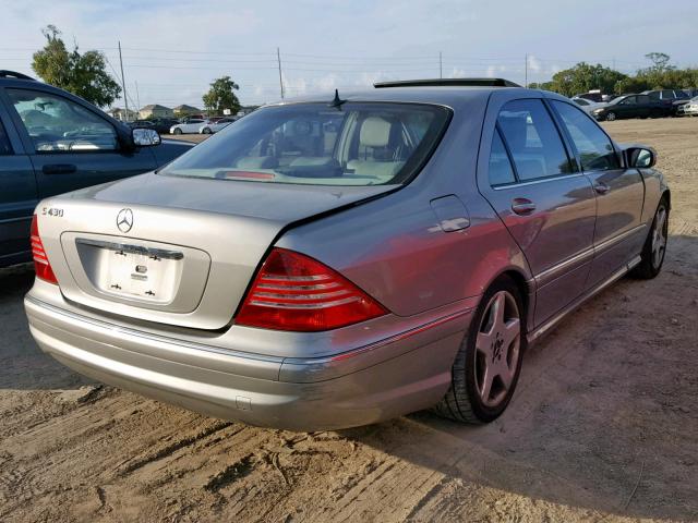 WDBNG70J24A403706 - 2004 MERCEDES-BENZ S 430 SILVER photo 4