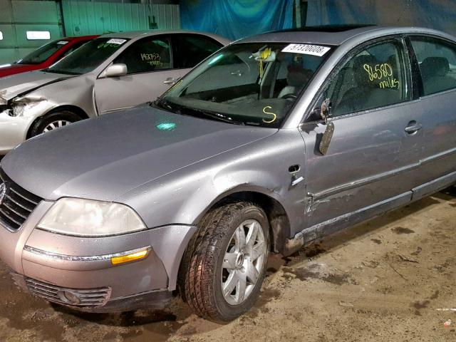 WVWRH63B01E154003 - 2001 VOLKSWAGEN PASSAT GLX 灰色 照片 9