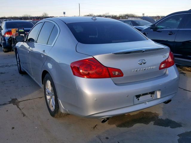 JN1CV6AP8DM716515 - 2013 INFINITI G37 BASE SILVER photo 3