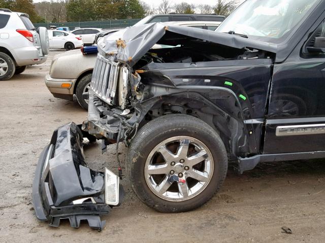 1J8GP58K08W173578 - 2008 JEEP LIBERTY LI BLACK photo 9