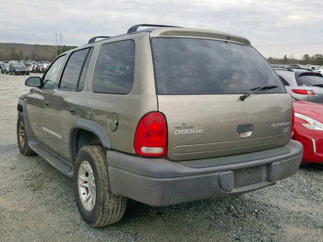 1D4HR38N83F620884 - 2003 DODGE DURANGO SP GOLD photo 3