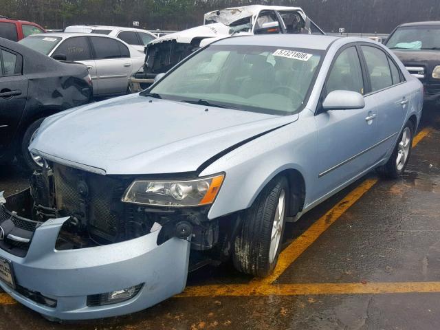 5NPEU46F28H354467 - 2008 HYUNDAI SONATA SE BLUE photo 2