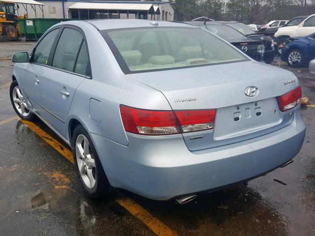 5NPEU46F28H354467 - 2008 HYUNDAI SONATA SE BLUE photo 3