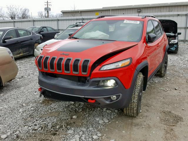 1C4PJMBB0HW647380 - 2017 JEEP CHEROKEE T RED photo 2