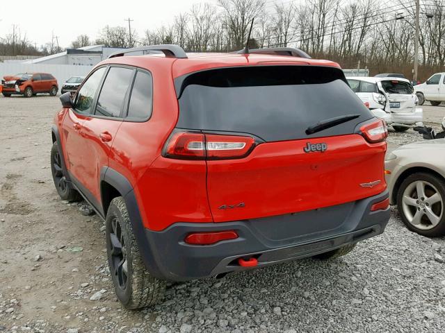 1C4PJMBB0HW647380 - 2017 JEEP CHEROKEE T RED photo 3