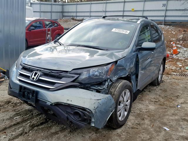 2HKRM4H70CH601162 - 2012 HONDA CR-V EXL BLUE photo 2