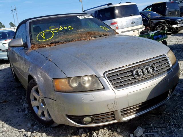 WAUAT48HX3K015236 - 2003 AUDI A4 3.0 CAB SILVER photo 1