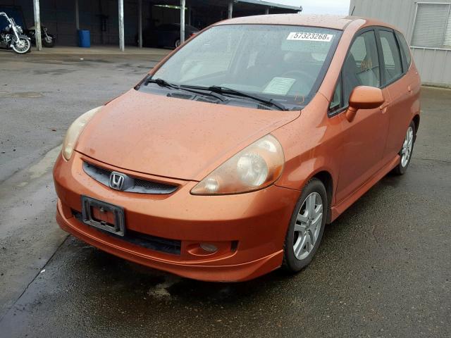 JHMGD38628S051236 - 2008 HONDA FIT SPORT ORANGE photo 2