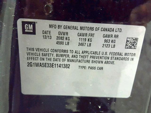 2G1WA5E33E1141382 - 2014 CHEVROLET IMPALA LIM BLACK photo 10