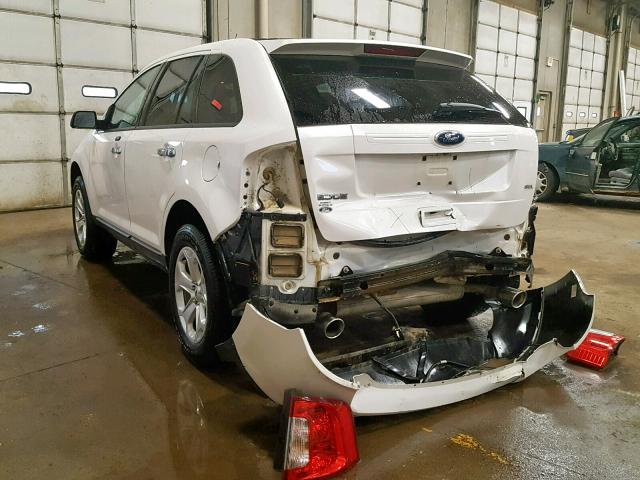 2FMDK3JC4BBB63933 - 2011 FORD EDGE SEL WHITE photo 3