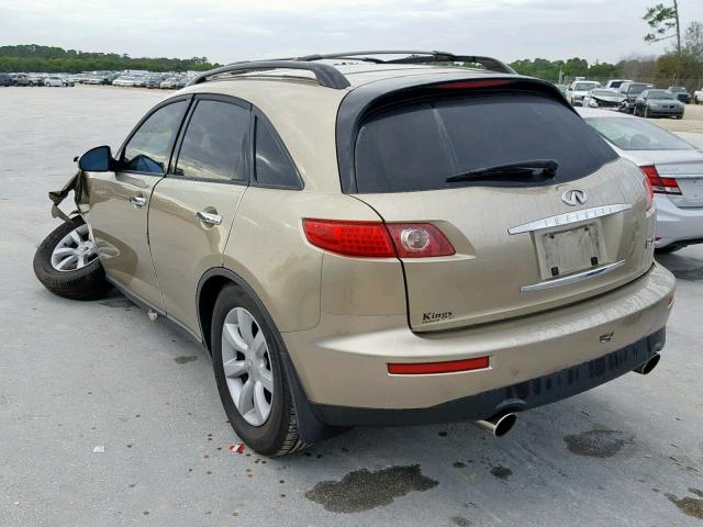 JNRAS08WX5X202303 - 2005 INFINITI FX35 TAN photo 3