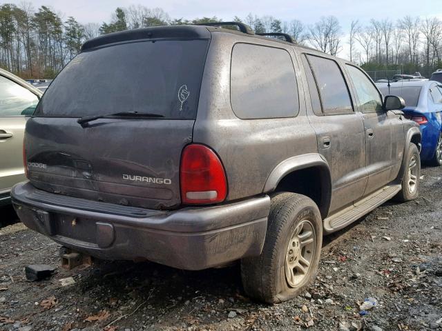 1B4HS38N42F133839 - 2002 DODGE DURANGO SP GRAY photo 4