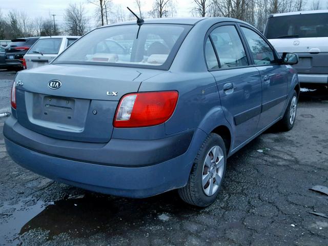 KNADE123576187983 - 2007 KIA RIO BASE GRAY photo 4