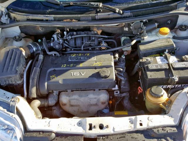 KL1TD626X5B418297 - 2005 CHEVROLET AVEO BASE Ақ фото 7