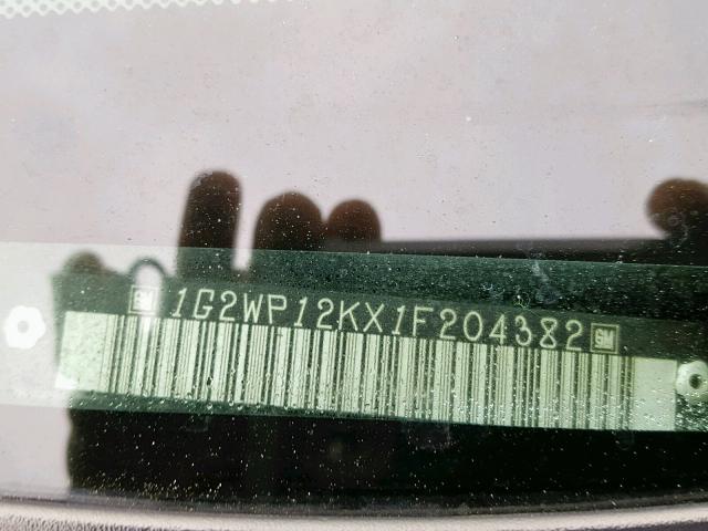 1G2WP12KX1F204382 - 2001 PONTIAC GRAND PRIX შავი ფოტო 10