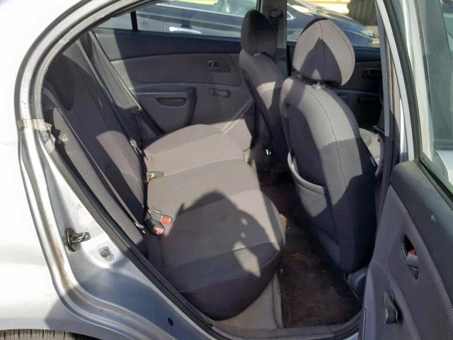 KNADE123766068590 - 2006 KIA RIO GRAY photo 6