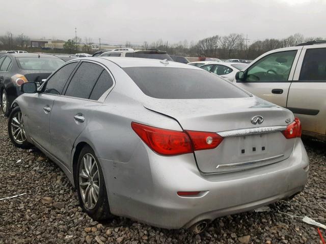 JN1BV7APXFM335298 - 2015 INFINITI Q50 BASE SILVER photo 3